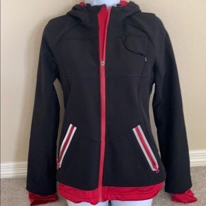 Athleta Baffin soft shell hooded reflective jacket